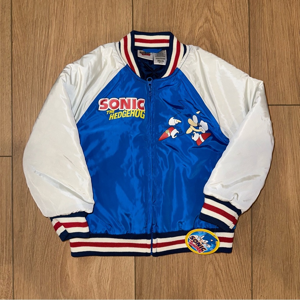 Sonic the Hedgehog Zip Up Varsity Bomber Jacket